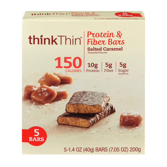 Thinkthin Salted Caramel Protein And Fiber Bars; 7.05 Ounces; 6 Per Box; 4 Per Case - High Mart Wholesale