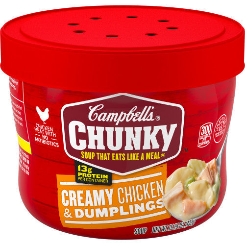 Campbell's Soup Chunky Chicken & Dumplings Microwaveable Soup; 15.25 Ounces; 8 Per Case - High Mart Wholesale