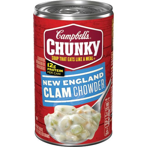 Campbell's Chunky New England Clam Chowder Easy Open Soup; 18.8 Ounces; 12 Per Case - High Mart Wholesale