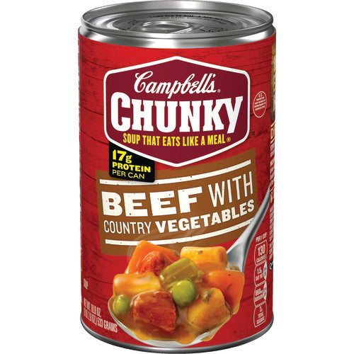 Campbell's Chunky Beef With Country Vegetable Easy Open Soup; 18.8 Ounces; 12 Per Case - High Mart Wholesale