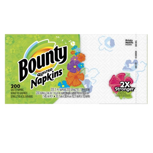 Bounty Napkins Family Assorted 1 Ply; 145 Inches; 1 Per Box; 12 Per Case