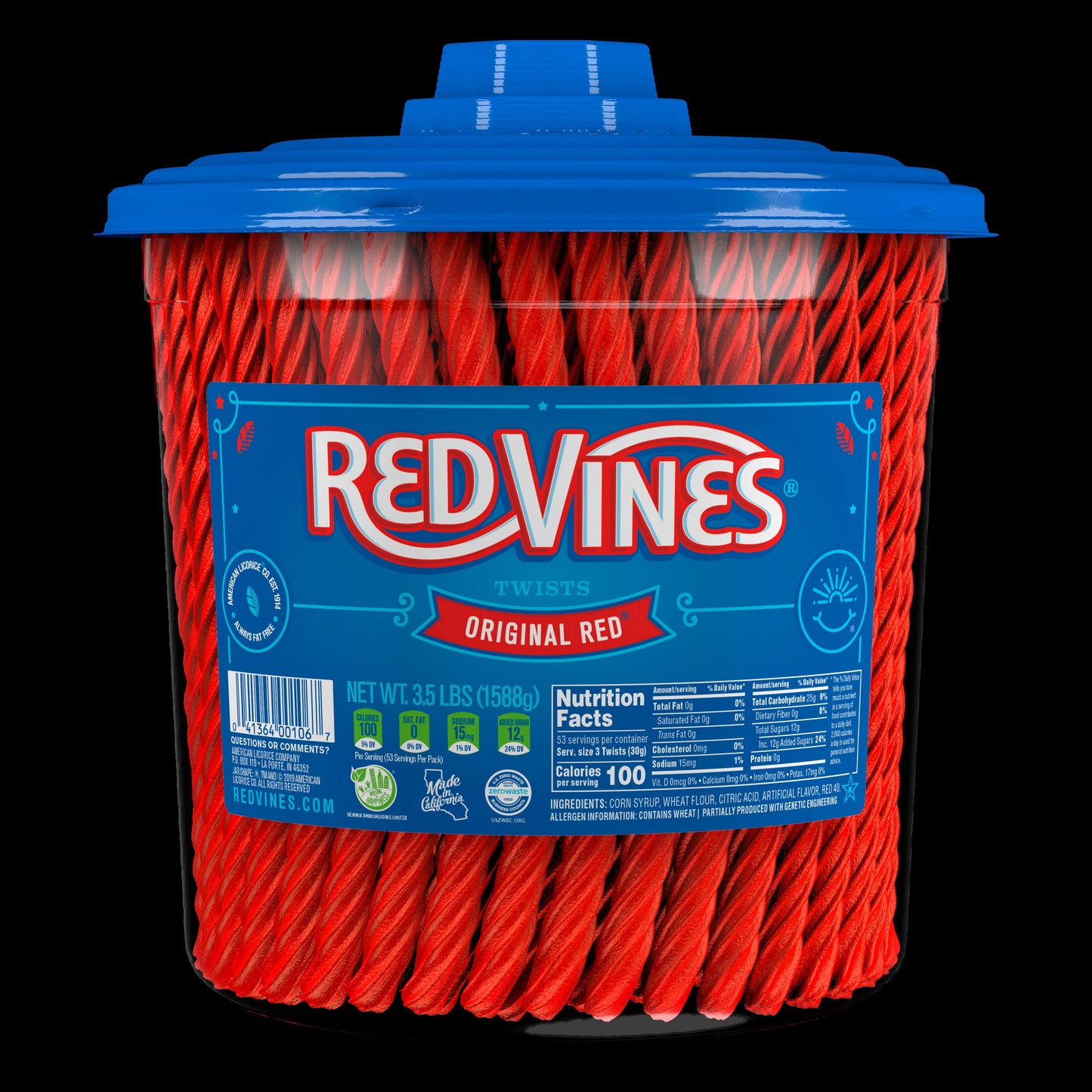Red Vines Original Red Twists; 3.5 Pounds; 4 Per Case - High Mart Wholesale