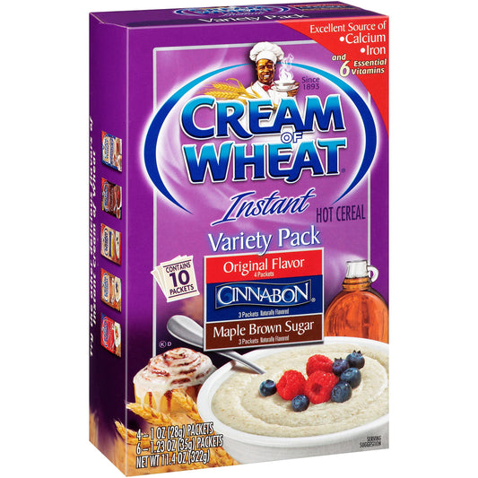 Cream Of Wheat Instant Variety Pack 3 Flavors 10 Pack; 11.4 Ounce; 12 Per Case - High Mart Wholesale