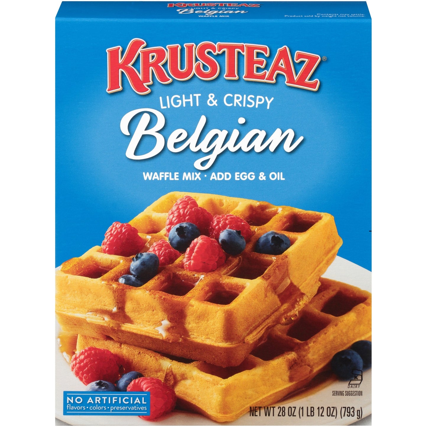Krusteaz Belgian Waffle Mix; 28 Ounce; 12 Per Case - High Mart Wholesale