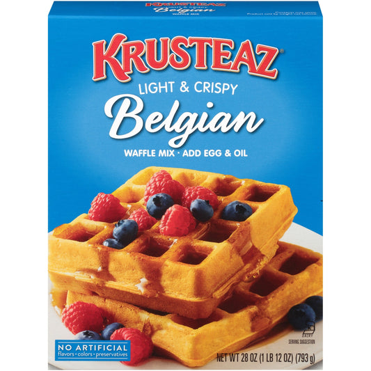 Krusteaz Belgian Waffle Mix; 28 Ounce; 12 Per Case - High Mart Wholesale