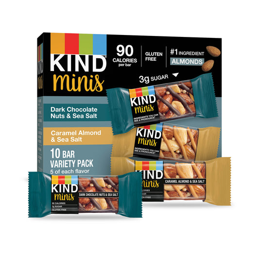 Kind Snacks Mini Dark Chocolate Caramel Nut Almond Bar; 7 Ounce; 8 Per Case - High Mart Wholesale