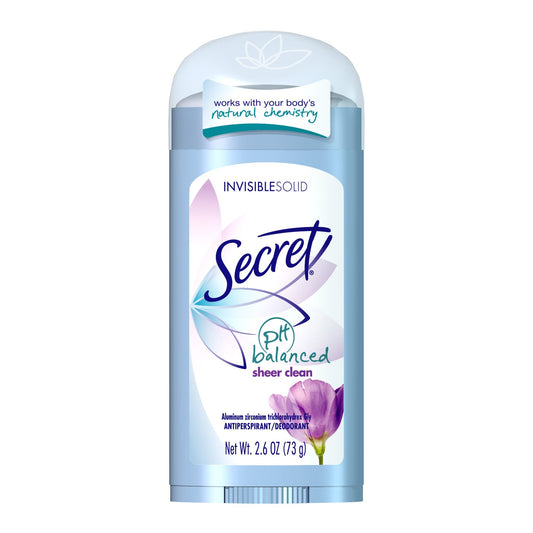 Secret Invisible Solid Sheer Clean 2.6 Ounce Deodorant; 2.6 Ounces; 6 Per Box; 2 Per Case