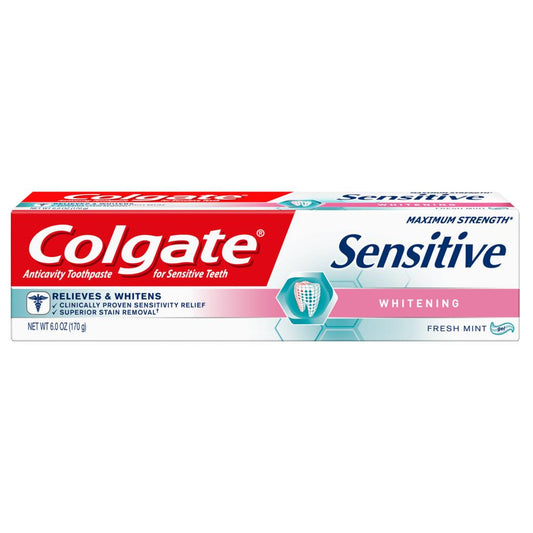 Colgate Maximum Strength Sensitive Whitening Fresh Mint Toothpaste; 6 Ounces; 6 Per Box; 4 Per Case