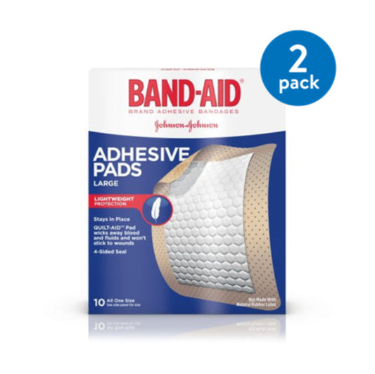 Band Aid Tru Stay Large Adhesive Pad; 10 Count; 3 Per Box; 8 Per Case