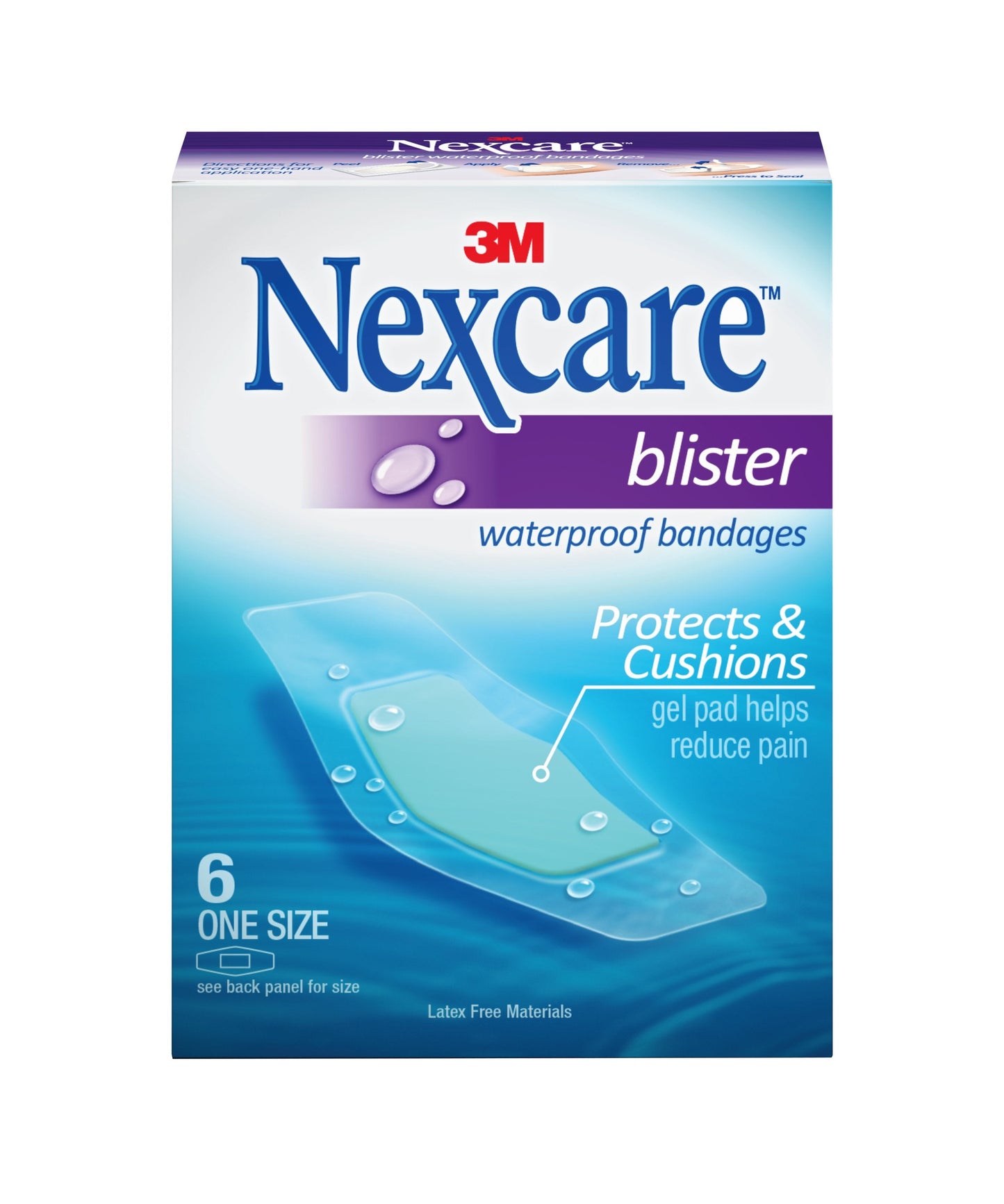 Nexcare Blister Waterproof Bandages; 6 Count; 6 Per Box; 4 Per Case