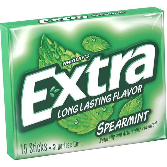 Extra Spearmint 15 Piece/Unit Single Serve Gum; 15 Piece; 10 Per Box; 12 Per Case