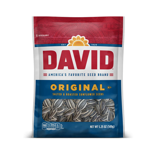 David Original Sunflower Seeds; 5.25 Ounces; 12 Per Case