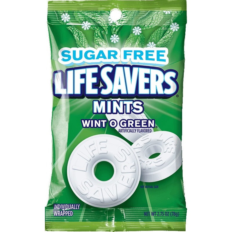 Lifesavers Candy Lifesaver Sugar Free Wint-O-Green Peg Bag; 2.75 Ounces; 12 Per Case