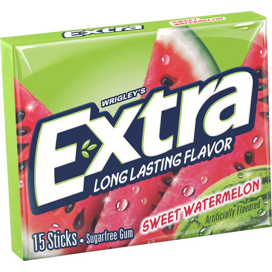 Extra 15 Sticks Fruit Sensations Sweet Watermelon Gum; 15 Piece; 10 Per Box; 12 Per Case