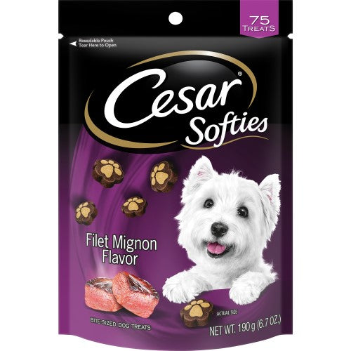 Cesar Softies Dog Treats Filet Mignon Flavor; 6.7 Ounce; 8 Per Case