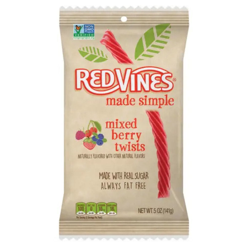 Red Vines Made Simple Mixed Berry Twists; 5 Ounces; 12 Per Case - High Mart Wholesale