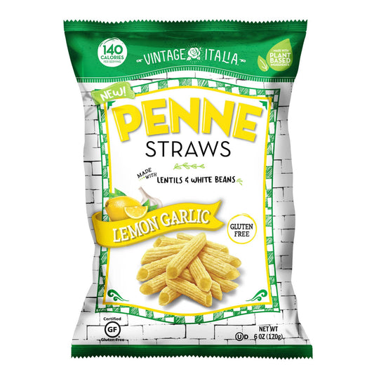 Vintage Italia Penne Straws Lemon Garlic; 6 Ounces; 12 Per Case - High Mart Wholesale