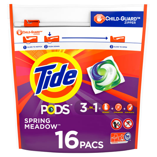 Tide Spring Meadow Laundry Detergent Liquid Pods; 14 Ounce; 6 Per Case