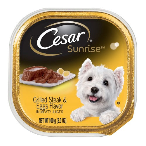 Cesar Sunrise Dog Food Grilled Steak & Egg; 3.5 Ounce; 24 Per Case