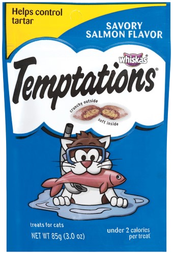 Whiskas Temptations Cat Food Savoury Salmon Dry Bag; 3 Ounce; 12 Per Case - High Mart Wholesale