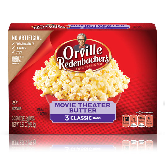 Orville Redenbachers Movie Theater Butter Popcorn; 9.87 Ounces; 12 Per Case