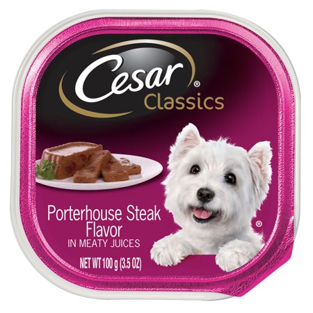 Cesar Canine Cuisine Dog Food Porterhouse Steak In Juices; 3.5 Ounce; 24 Per Case