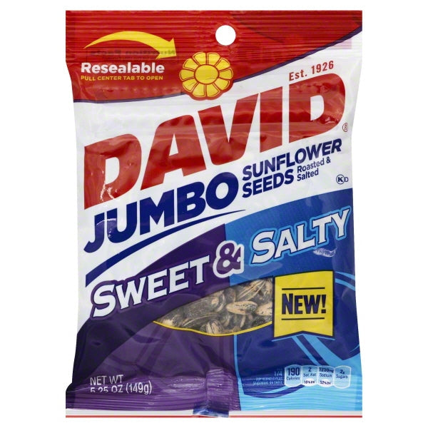 David Sunflower Seeds Sweet & Salty; 5.25 Ounces; 12 Per Case