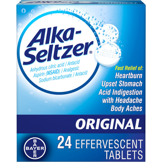 Alka-Seltzer Original Cold Medicine; 24 Piece; 3 Per Box; 10 Per Case