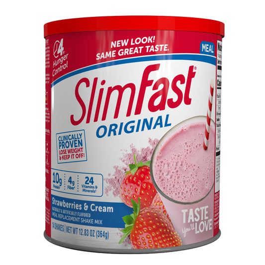 Slimfast Strawberries & Cream Meal Replacement Drink Mix; 12.83 Ounces; 3 Per Case