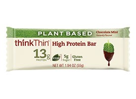 Thinkthin Plant Based Chocolate Mint Protein And Fiber Bars; 9.7 Ounces; 6 Per Box; 4 Per Case - High Mart Wholesale