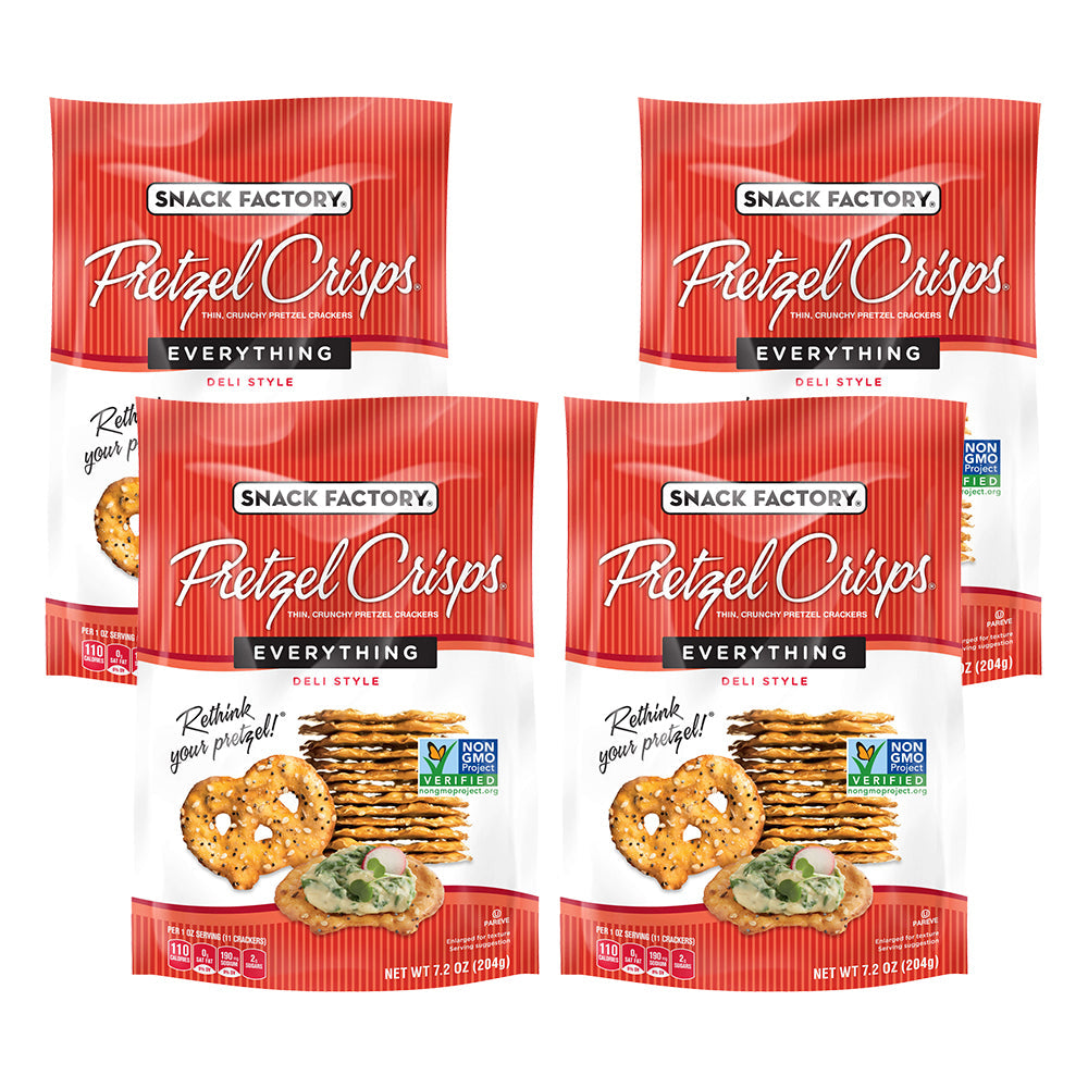 Snack Factory Pretzel Crisps Everything; 7.2 Ounces; 12 Per Case - High Mart Wholesale