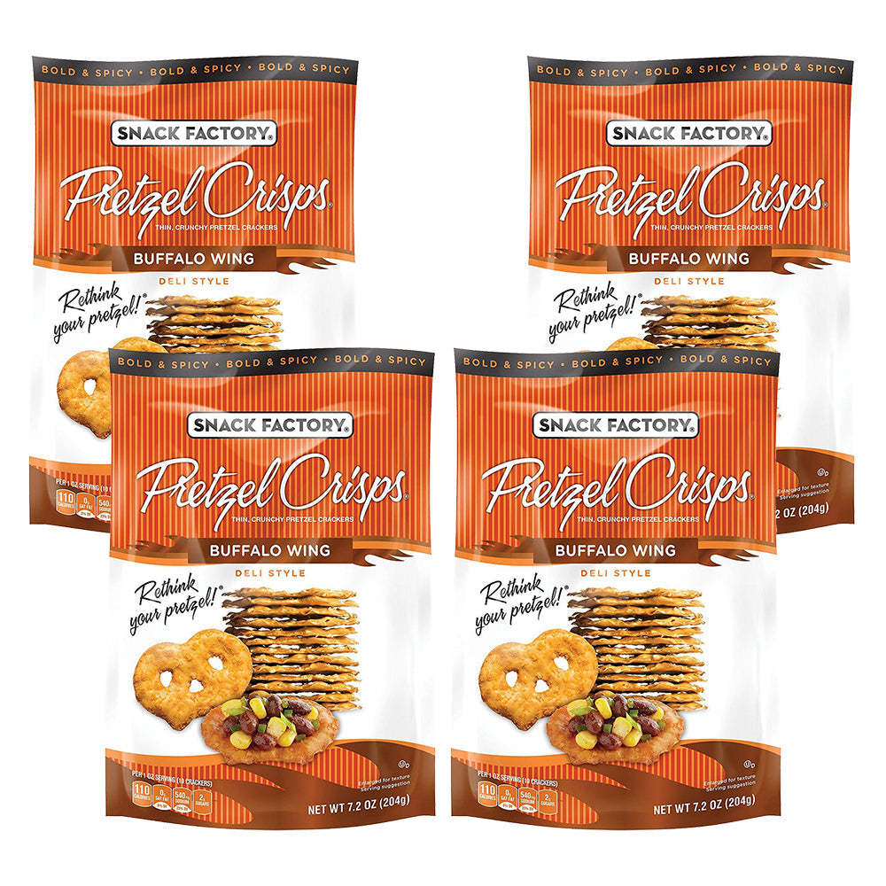 Snack Factory Pretzel Crisps Buffalo Wing; 7.2 Ounce; 12 Per Case - High Mart Wholesale