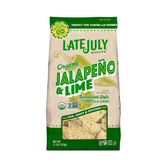Late July Jalapeno Lime Tortilla Chips; 10.1 Ounces; 9 Per Case - High Mart Wholesale