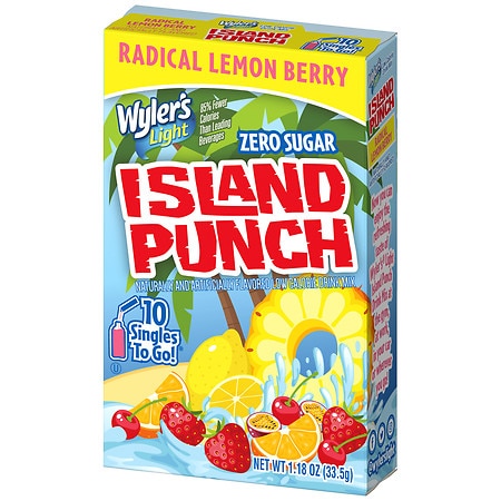 Wylers Light Island Punch Radical Lemon Berry Drink Mix Singles To Go; 10 Count; 12 Per Case - High Mart Wholesale