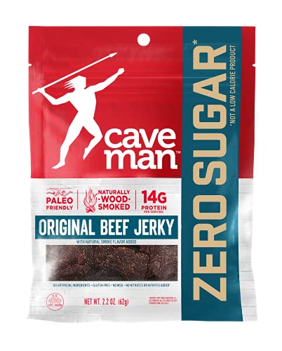 Caveman Original Zero Sugar Beef Jerky; 2.2 Ounces; 8 Per Case - High Mart Wholesale