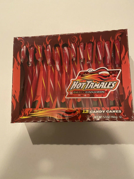 Hot Tamales Cinnamon Flavored Candy Canes; 5.3 Ounce; 12 Per Case