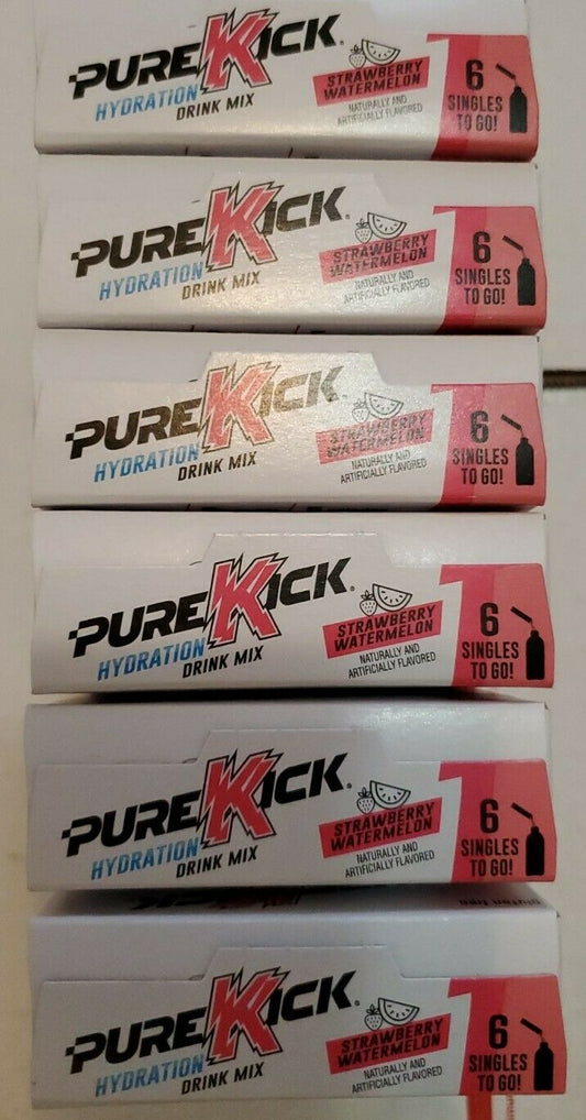 Pure Kick Hydration Drink Mix Strawberry Watermelon Singles To Go; 6 Count; 12 Per Case - High Mart Wholesale