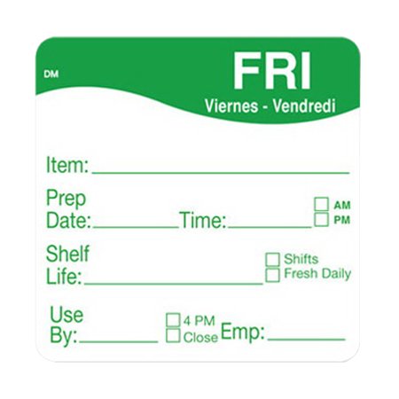 Ncco Labels Dissolvable Friday 2" X 2"; 250 Each