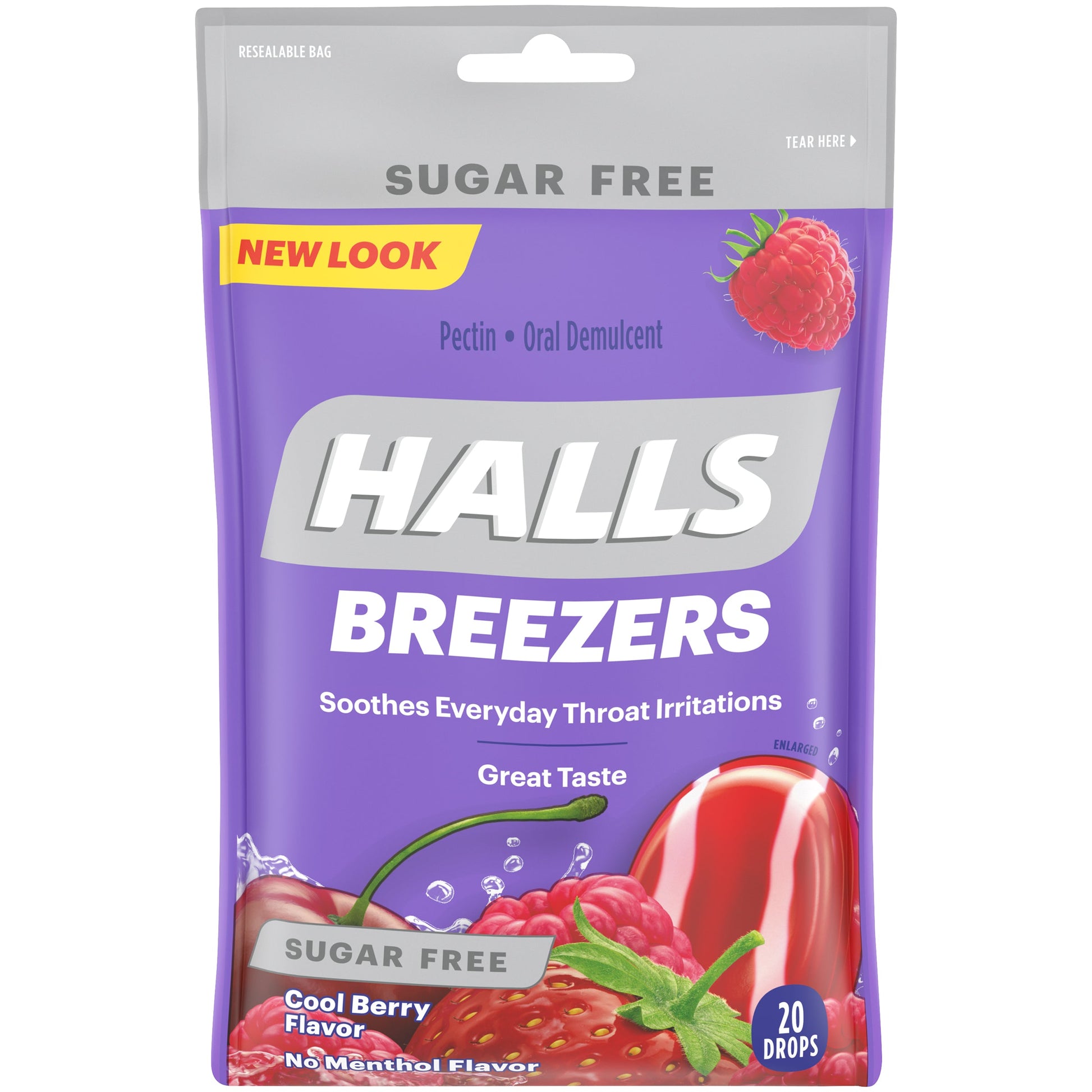 Halls Sugar Free Breezers Cool Berry Cough Drops; 20 Count; 12 Per Box; 4 Per Case - High Mart Wholesale