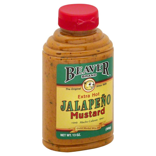 Beaver Jalapeno Mustard Bottle; 13 Ounce; 6 Per Case - High Mart Wholesale