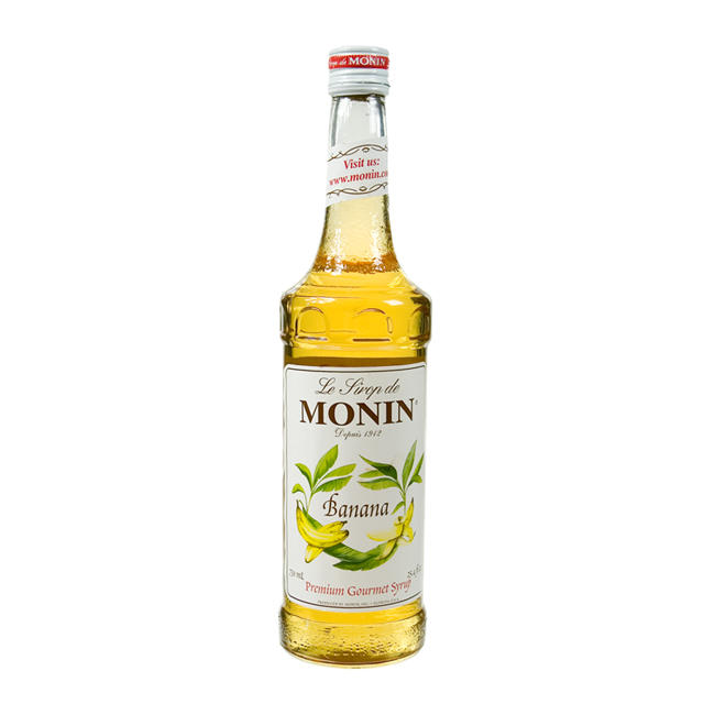 Monin Banana Flavor Syrup Glass; 750 Milileter; 12 Per Case - High Mart Wholesale