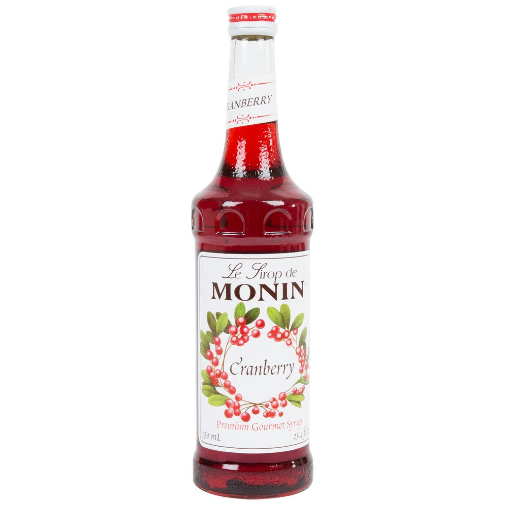 Monin Cranberry Flavor Syrup Glass; 750 Milileter; 12 Per Case - High Mart Wholesale