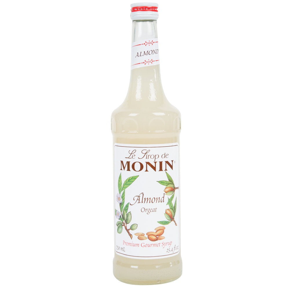 Monin Almond Flavor Syrup Glass; 750 Milileter; 12 Per Case - High Mart Wholesale