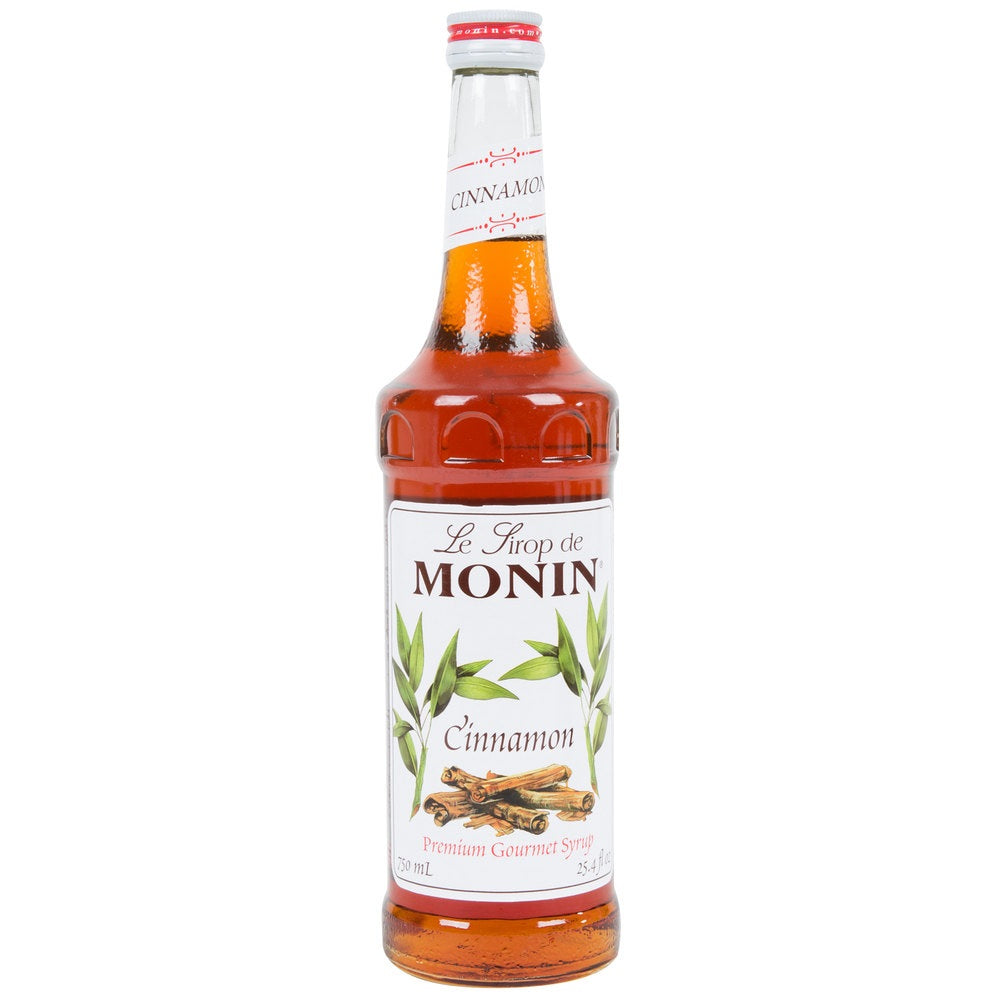 Monin Cinnamon Flavor Syrup Glass; 750 Milileter; 12 Per Case - High Mart Wholesale