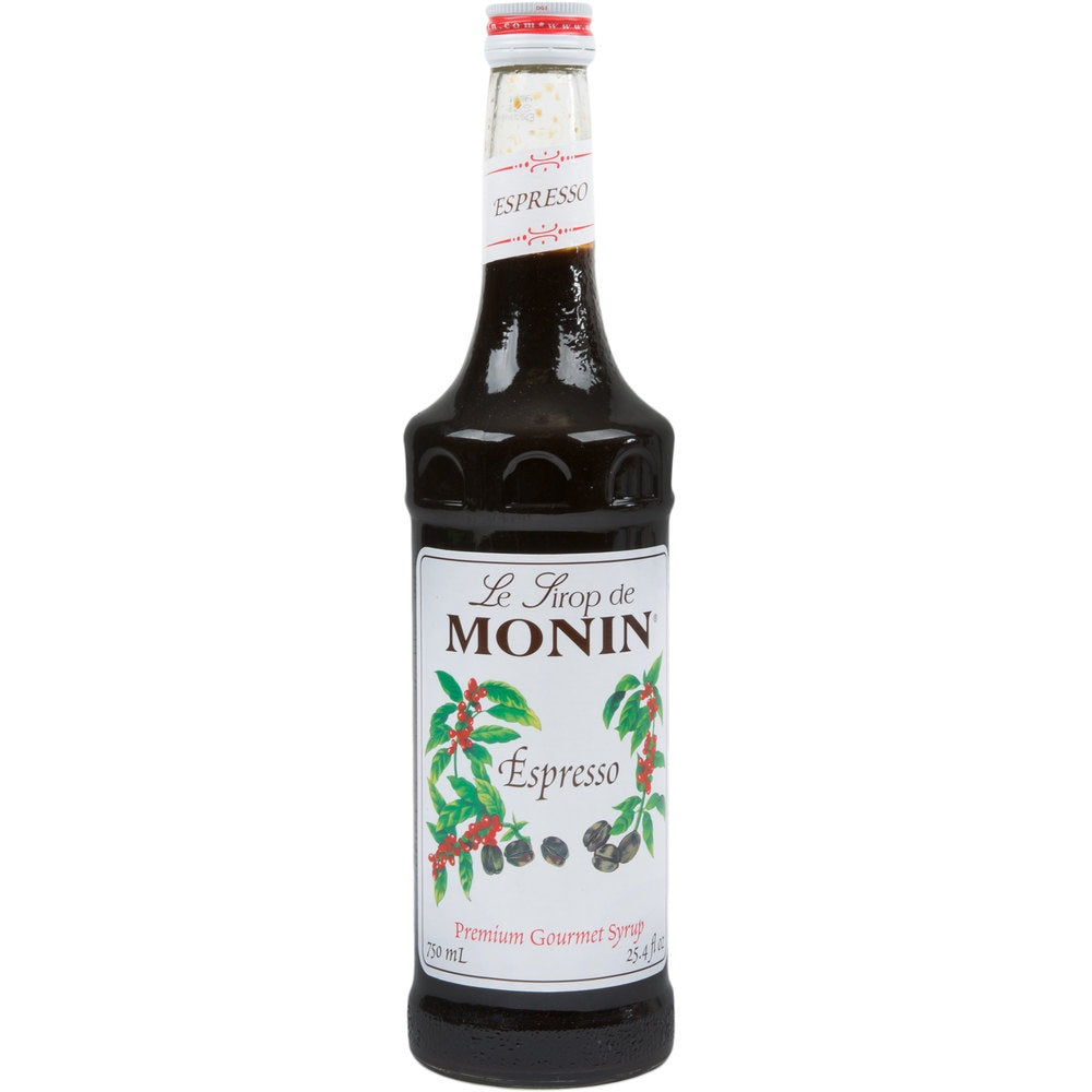 Monin Espresso Flavor Syrup Glass; 750 Milileter; 12 Per Case - High Mart Wholesale