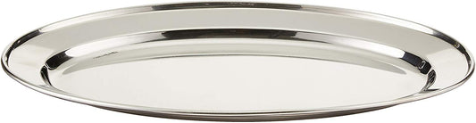 Winco Oval Platter Heavy Stainless Steel 14X8 3/4 Inches; 10 Each; 1 Per Case - High Mart Wholesale