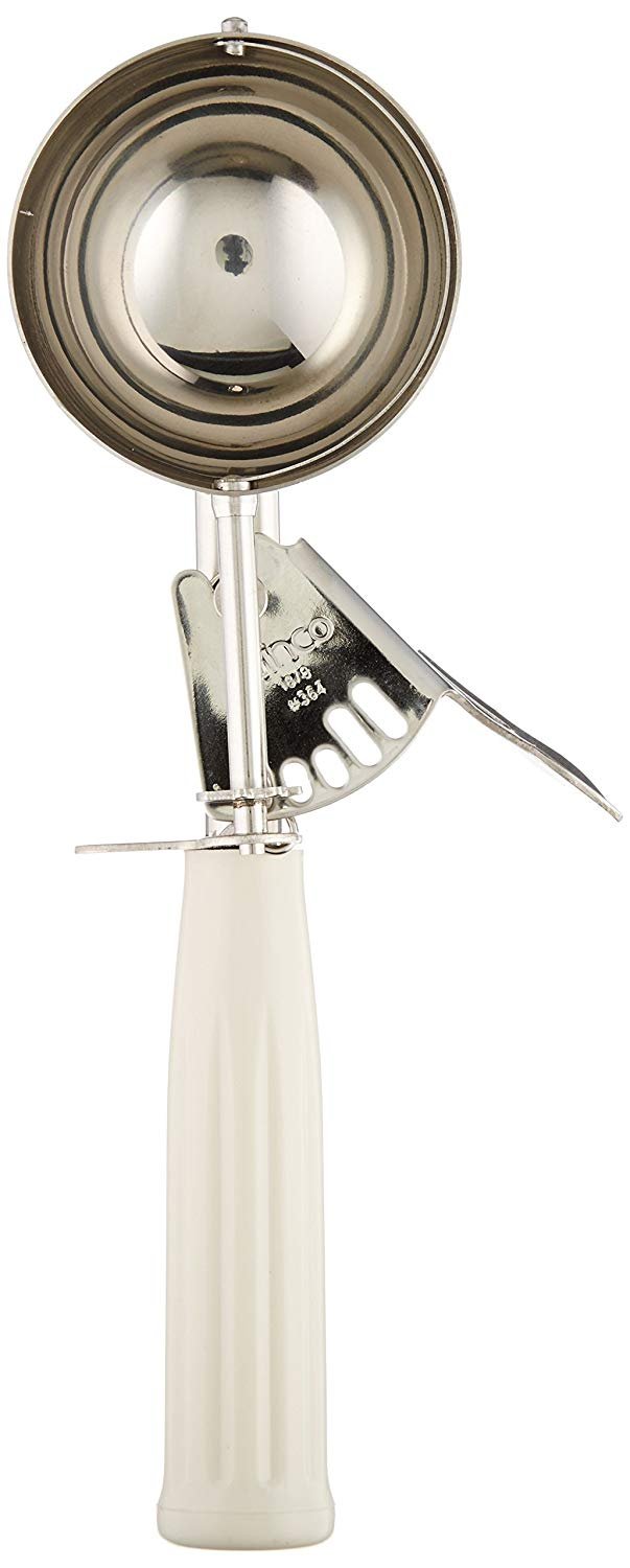 Winco Size 10 3.75 Ounce Ivory Plastic Ice Cream Disher; 1 Each - High Mart Wholesale