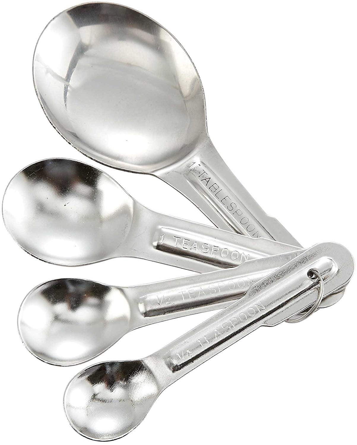 Winco Measuring Spoon 4 Piece Stainless Steel Economy; 12 Each; 1 Per Case - High Mart Wholesale