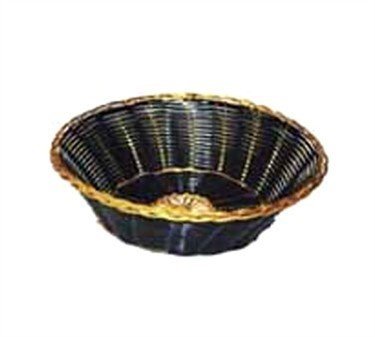 Winco Woven Basket Round Black/Gold; 12 Count; 12 Per Case - High Mart Wholesale