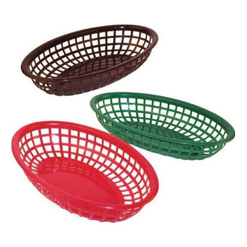 Winco Basket Fast Food Oval Red; 1 Dozen; 3 Per Case - High Mart Wholesale